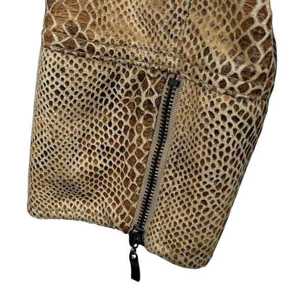 Dialogue The New Language of Style Faux Leather Jacket Snakeskin Print Size XL - Picture 6 of 12